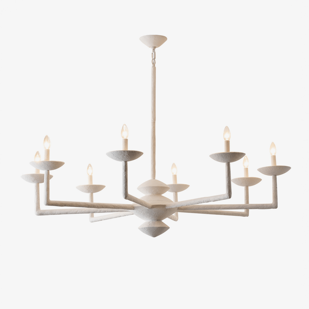 Elegant Sculptural Plaster Candelabra Chandelier with Adjustable Arms