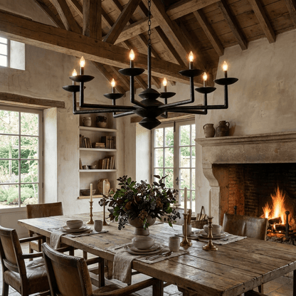Elegant Sculptural Plaster Candelabra Chandelier with Adjustable Arms
