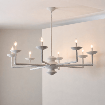 Elegant Sculptural Plaster Candelabra Chandelier with Adjustable Arms
