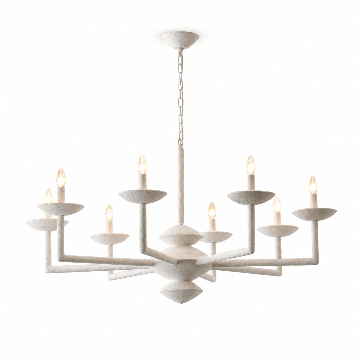 Elegant Sculptural Plaster Candelabra Chandelier with Adjustable Arms