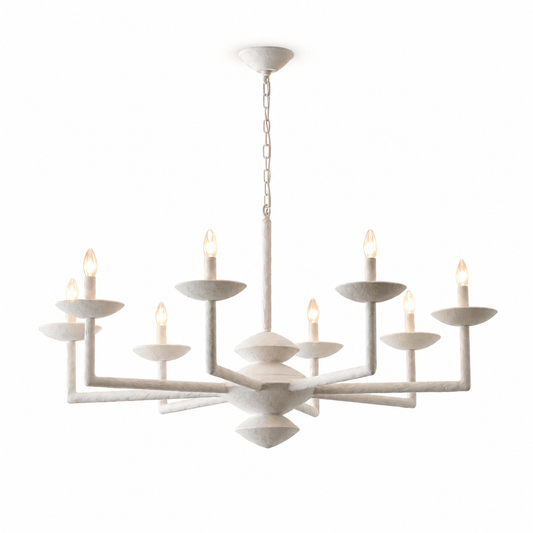 Elegant Sculptural Plaster Candelabra Chandelier with Adjustable Arms