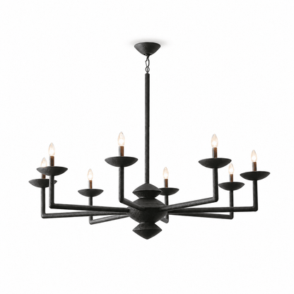 Elegant Sculptural Plaster Candelabra Chandelier with Adjustable Arms
