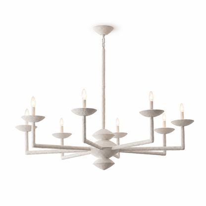 Elegant Sculptural Plaster Candelabra Chandelier with Adjustable Arms