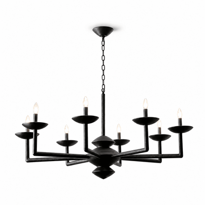 Elegant Sculptural Plaster Candelabra Chandelier with Adjustable Arms