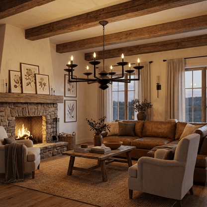 Elegant Sculptural Plaster Candelabra Chandelier with Adjustable Arms