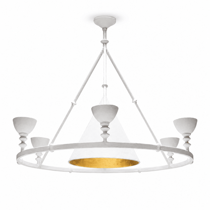 Sculptural Plaster Chalice Chandelier - Elegant Design, Soft Glow Ligh