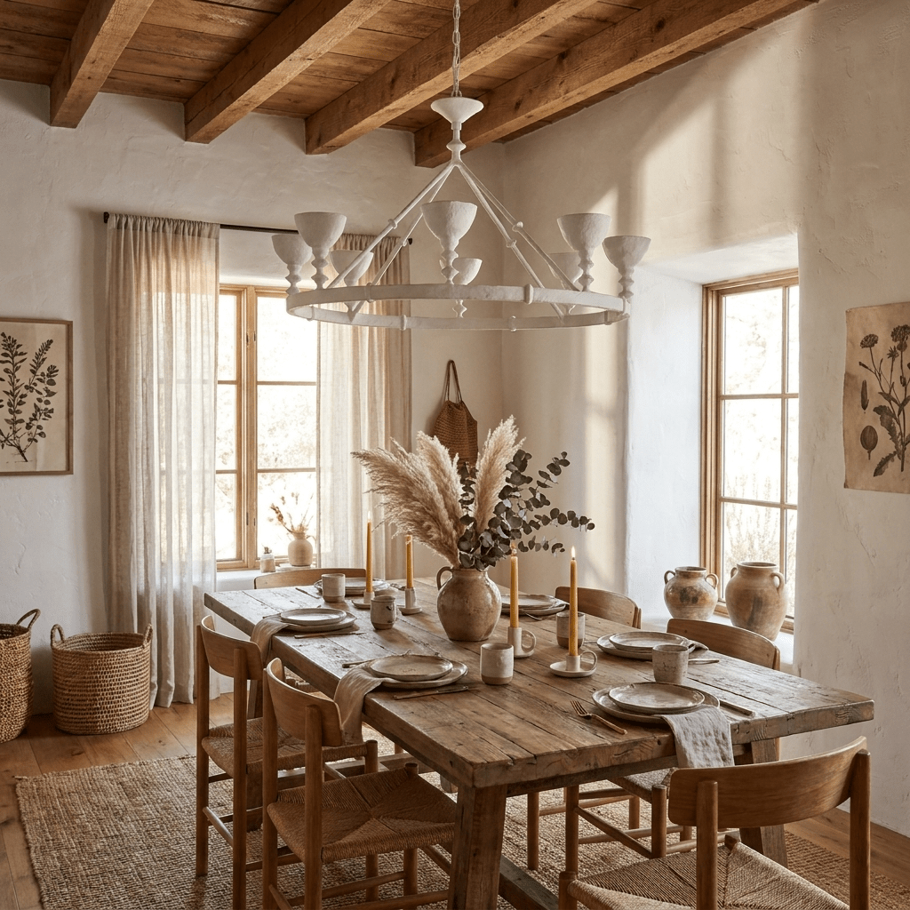 Sculptural Plaster Chalice Chandelier - Elegant Design, Soft Glow Ligh