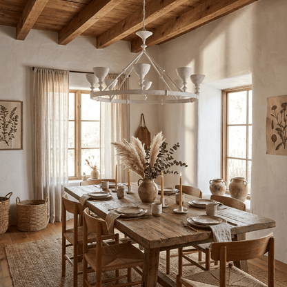 Sculptural Plaster Chalice Chandelier - Elegant Design, Soft Glow Ligh