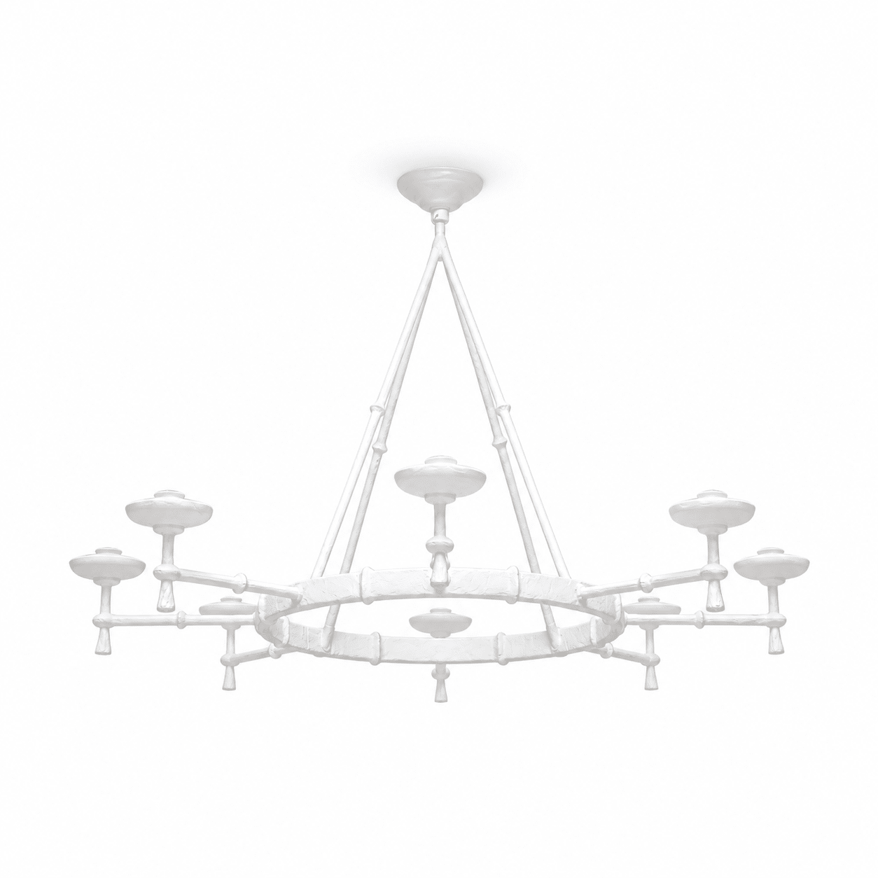 Sculptural Plaster Chalice Chandelier - Elegant Design, Soft Glow Ligh