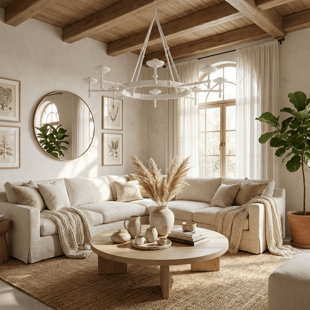 Sculptural Plaster Chalice Chandelier - Elegant Design, Soft Glow Ligh