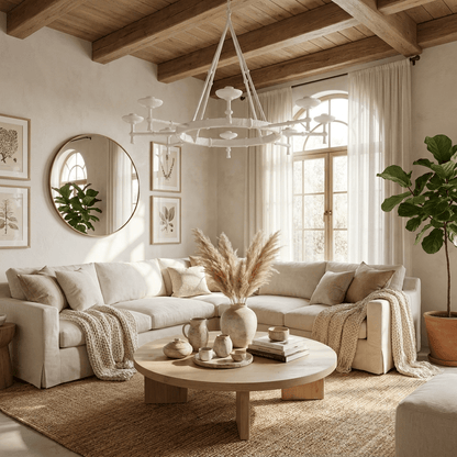 Sculptural Plaster Chalice Chandelier - Elegant Design, Soft Glow Ligh