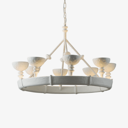 Sculptural Plaster Chalice Chandelier - Elegant Design, Soft Glow Ligh