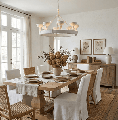 Sculptural Plaster Chalice Chandelier - Elegant Design, Soft Glow Ligh
