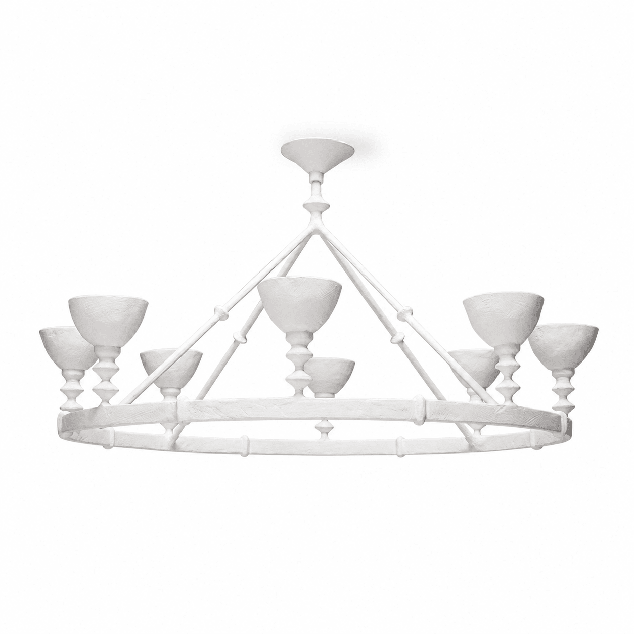 Sculptural Plaster Chalice Chandelier - Elegant Design, Soft Glow Ligh