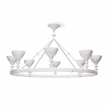 Sculptural Plaster Chalice Chandelier - Elegant Design, Soft Glow Ligh