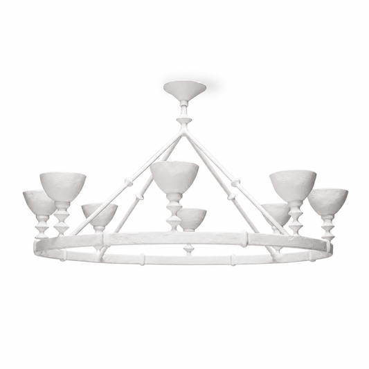 Sculptural Plaster Chalice Chandelier - Elegant Design, Soft Glow Ligh