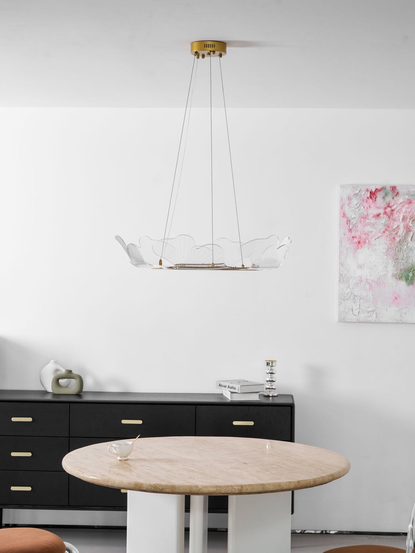 Elegant Sea Chandelier - Adjustable Brightness, Coastal Design