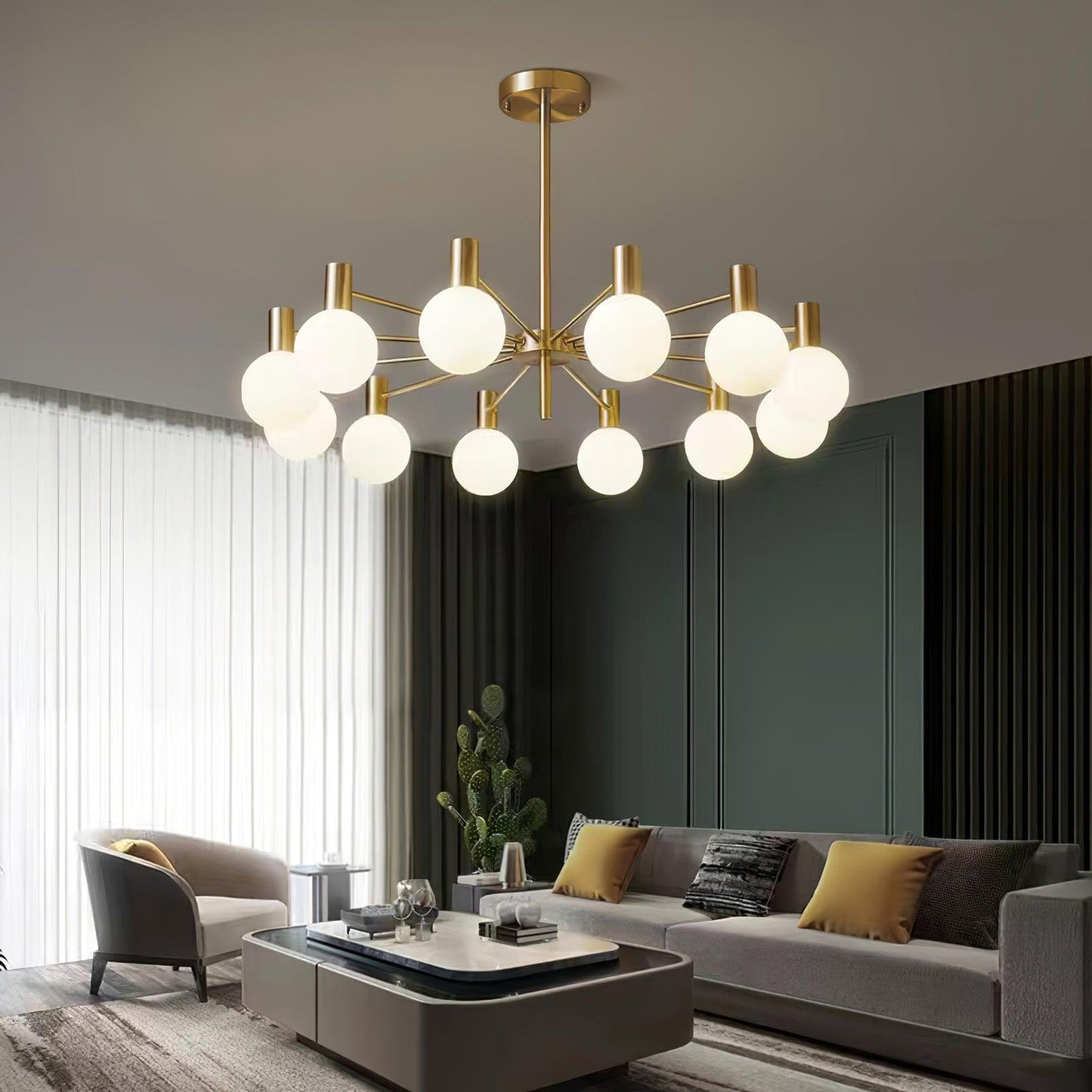 Selva Chandelier - Elegant Lighting Fixture with Adjustable Arms & Cry
