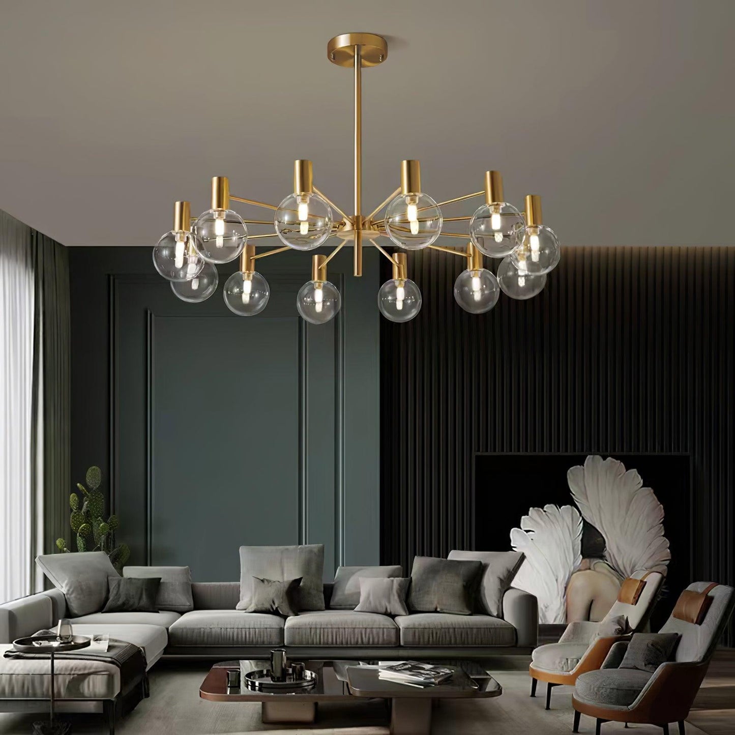 Selva Chandelier - Elegant Lighting Fixture with Adjustable Arms & Cry