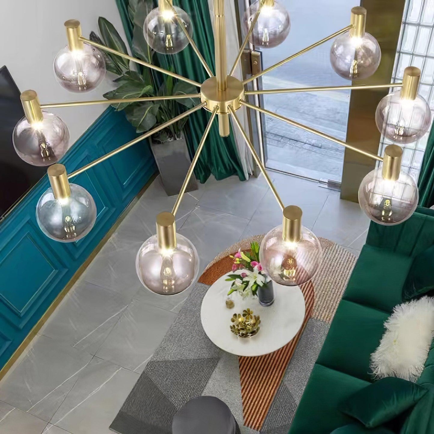 Selva Chandelier - Elegant Lighting Fixture with Adjustable Arms & Cry