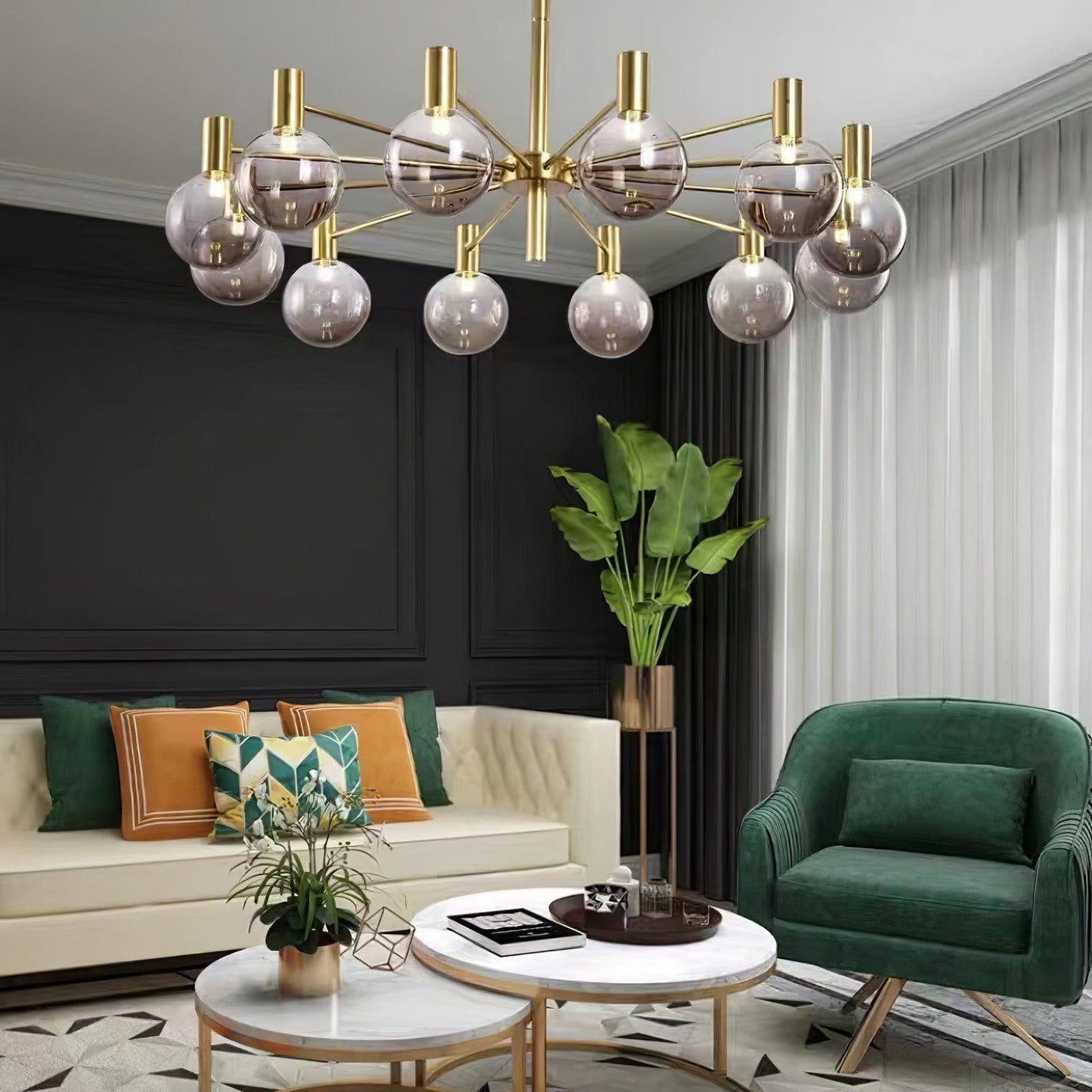 Selva Chandelier - Elegant Lighting Fixture with Adjustable Arms & Cry