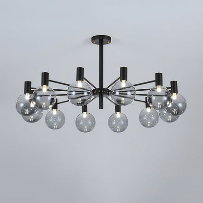 Selva Black Chandelier - Elegant Design with Adjustable Brightness