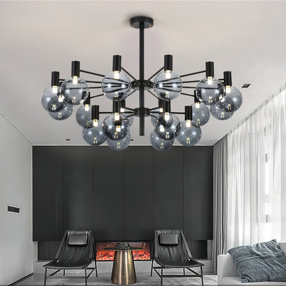 Selva Black Chandelier - Elegant Design with Adjustable Brightness