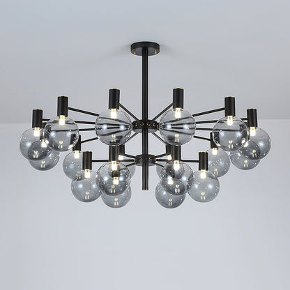 Selva Black Chandelier - Elegant Design with Adjustable Brightness