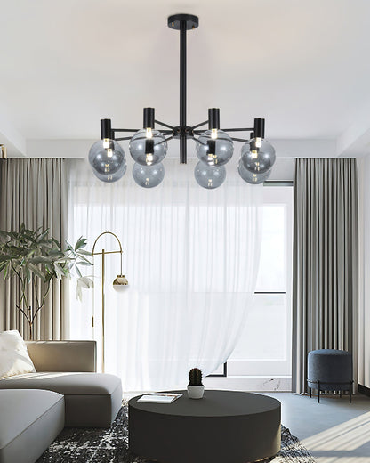 Selva Black Chandelier - Elegant Design with Adjustable Brightness