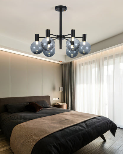 Selva Black Chandelier - Elegant Design with Adjustable Brightness