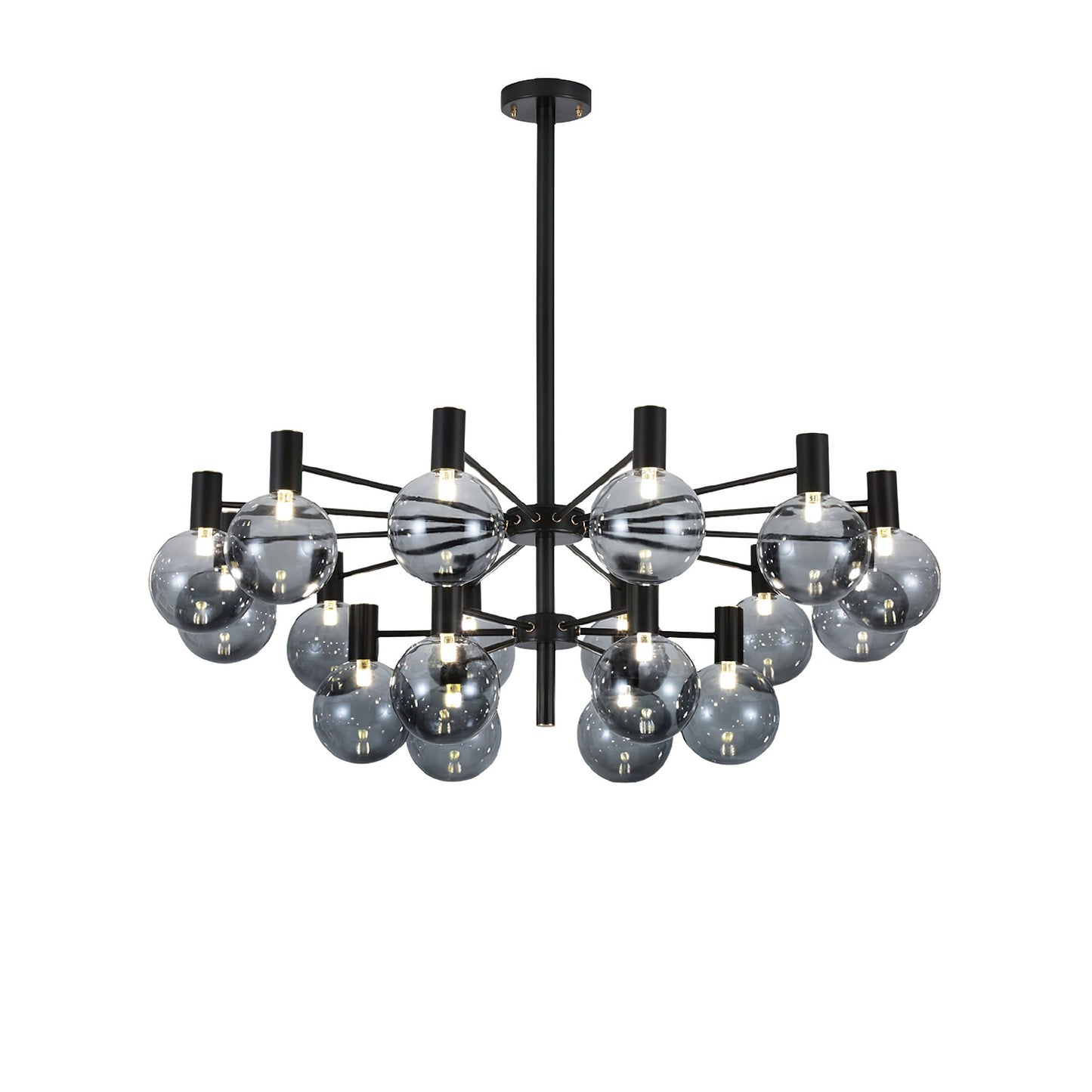 Selva Black Chandelier - Elegant Design with Adjustable Brightness