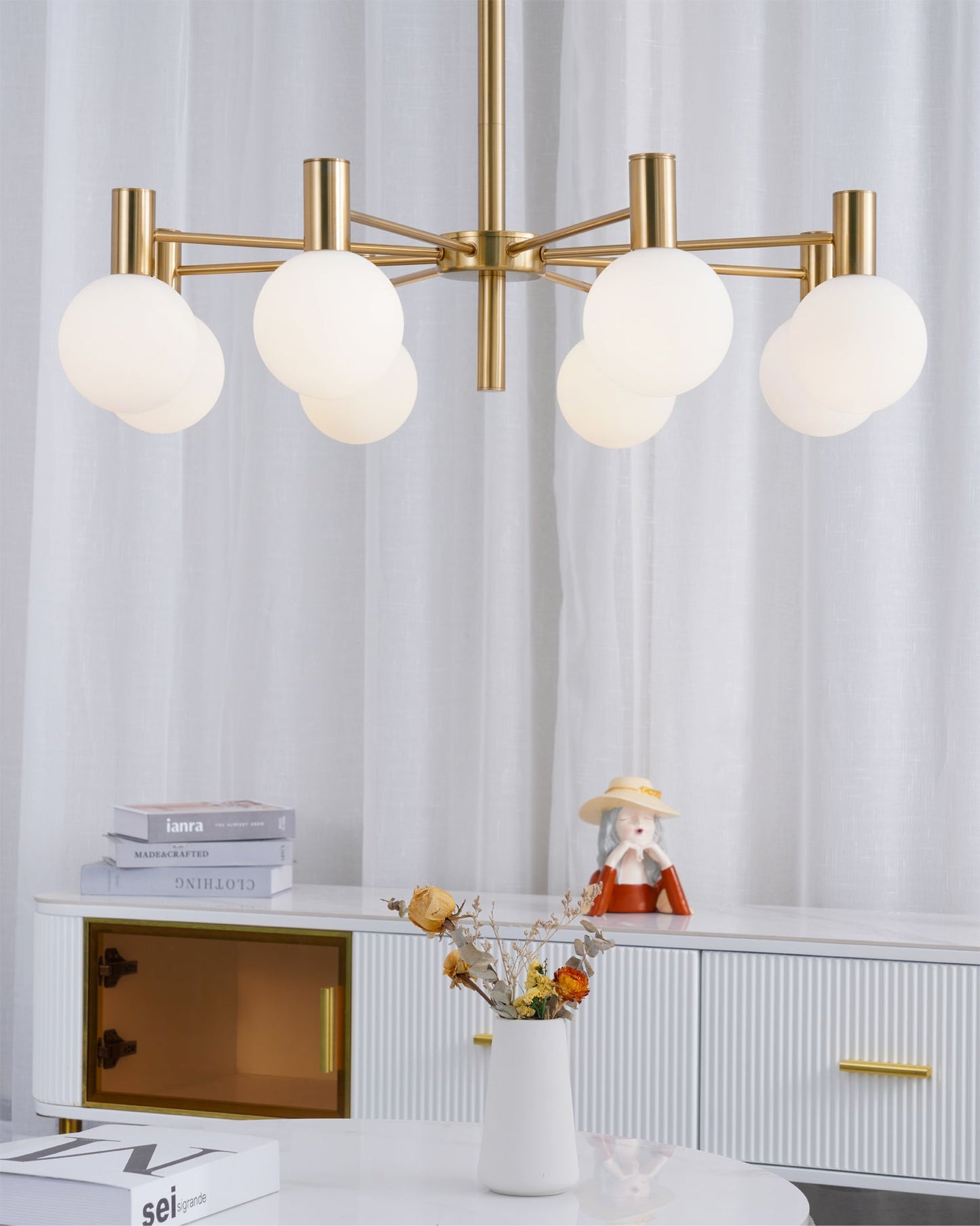 Selva Chandelier - Elegant Lighting Fixture with Adjustable Arms & Cry