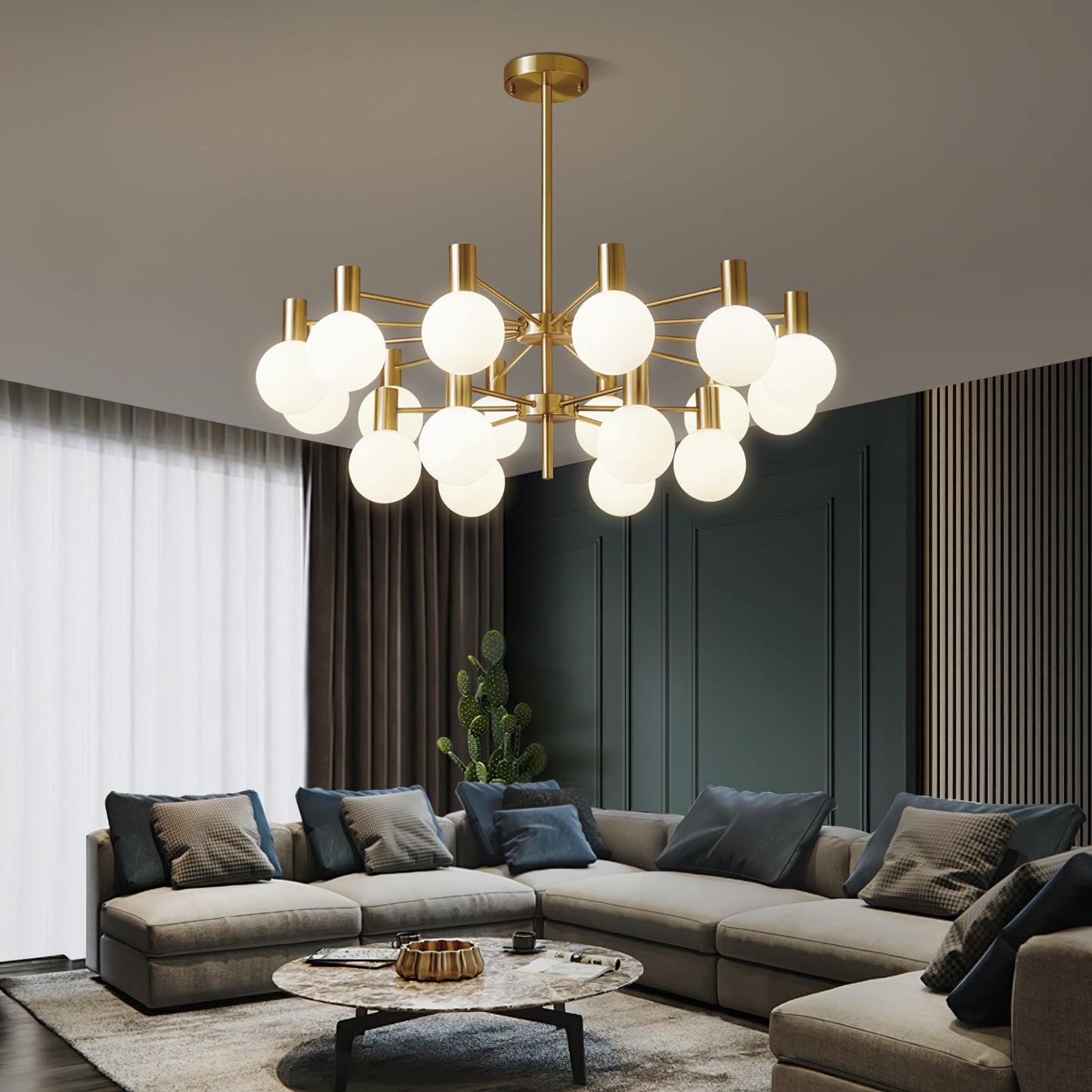 Selva Chandelier - Elegant Lighting Fixture with Adjustable Arms & Cry