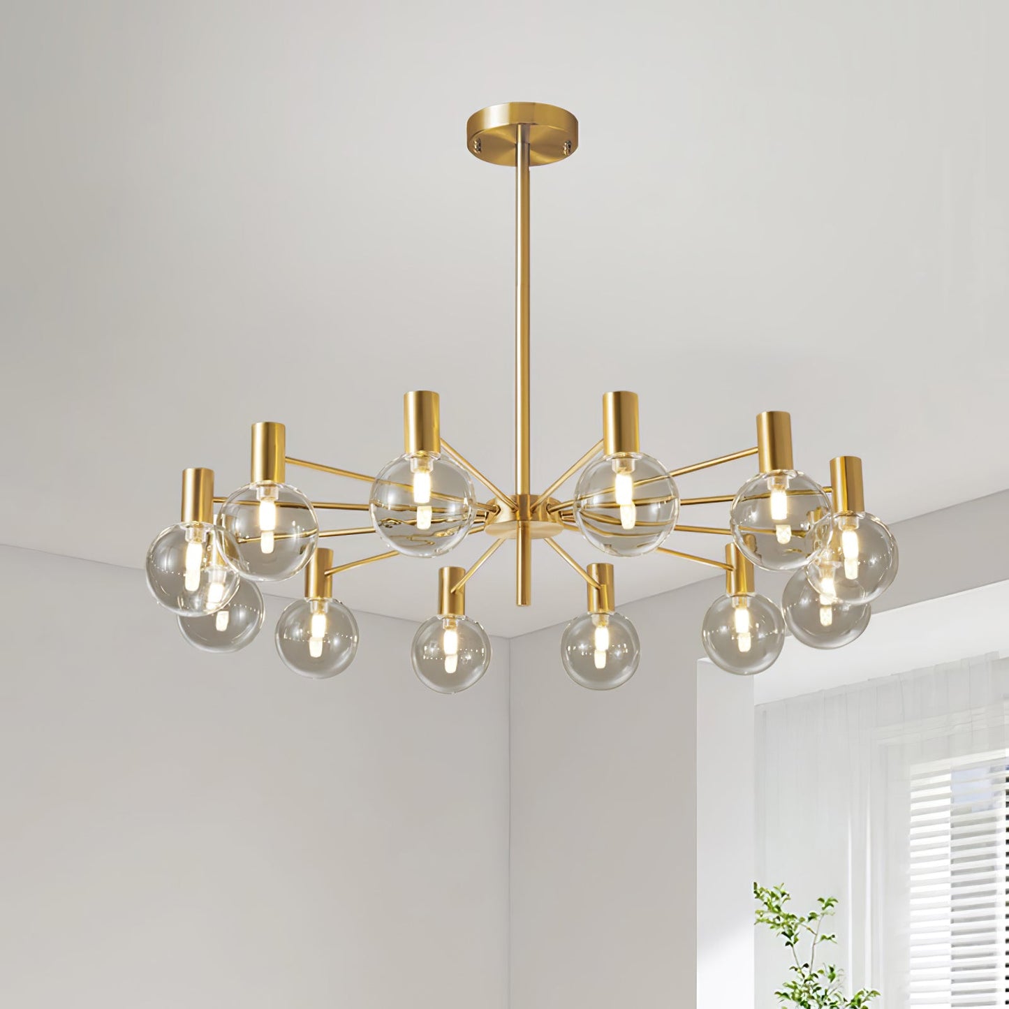Selva Chandelier - Elegant Lighting Fixture with Adjustable Arms & Cry
