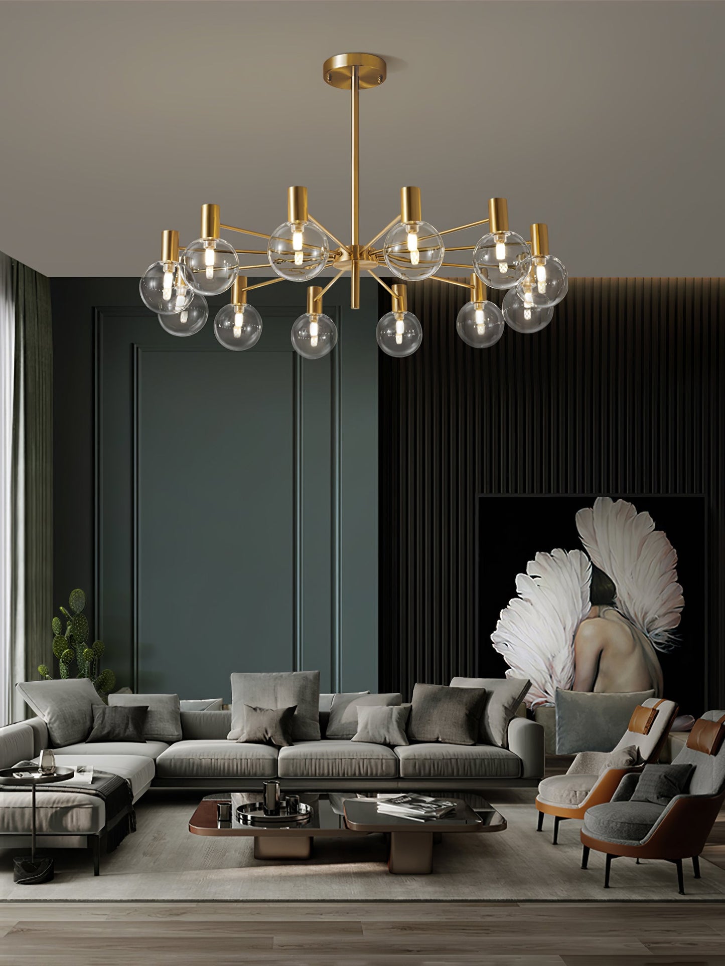 Selva Chandelier - Elegant Lighting Fixture with Adjustable Arms & Cry
