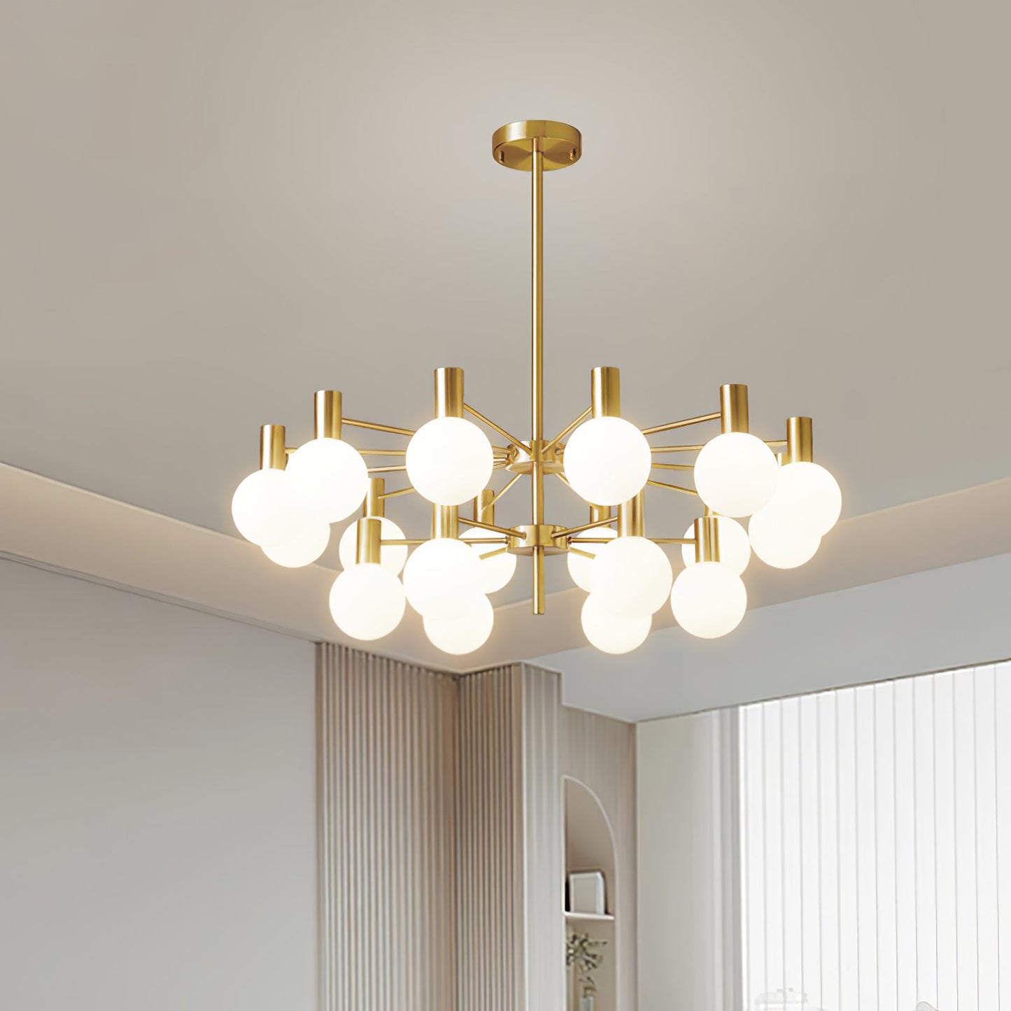 Selva Chandelier - Elegant Lighting Fixture with Adjustable Arms & Cry