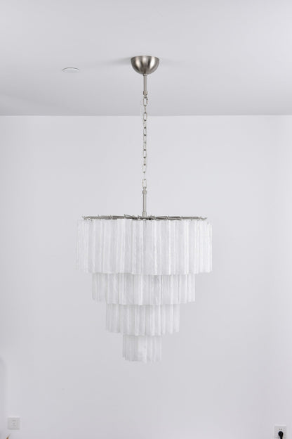 Serava Cascade Glass Chandelier - Elegant Design, Adjustable Height