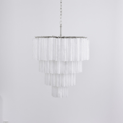Serava Cascade Glass Chandelier - Elegant Design, Adjustable Height