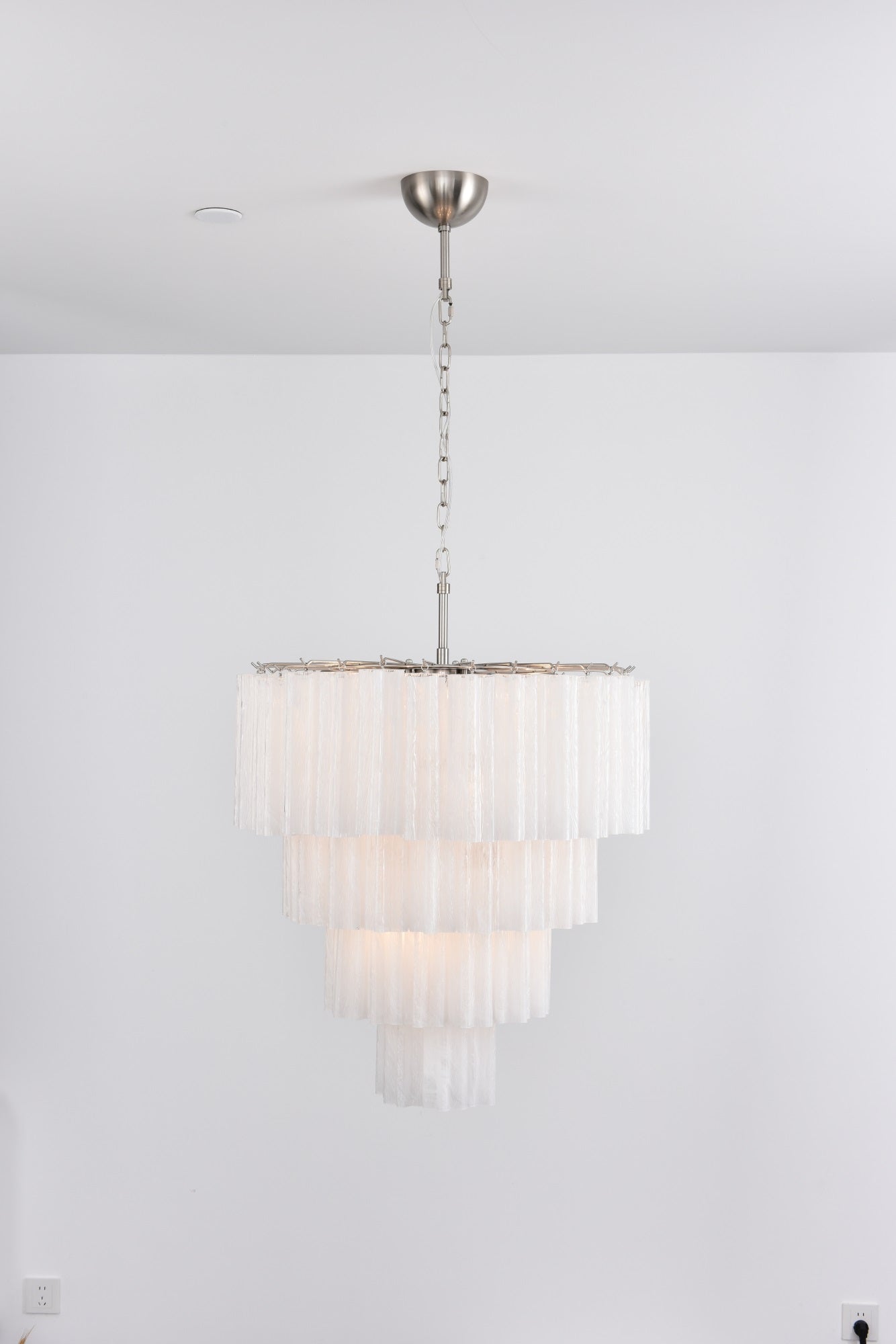 Serava Cascade Glass Chandelier - Elegant Design, Adjustable Height