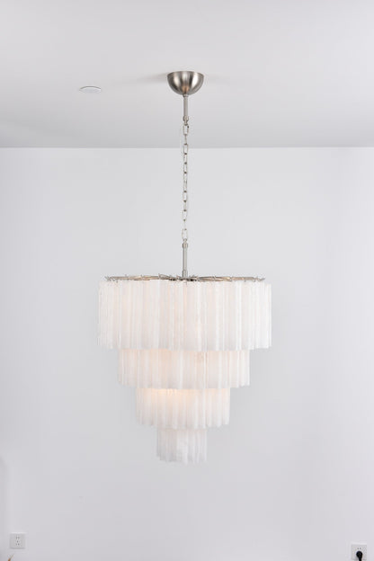 Serava Cascade Glass Chandelier - Elegant Design, Adjustable Height