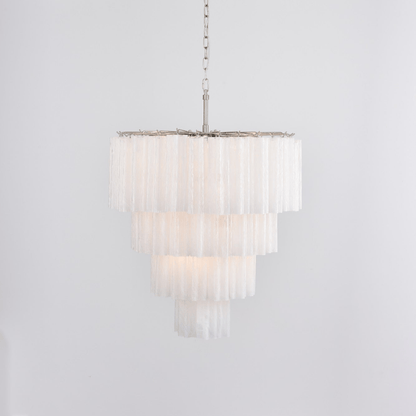 Serava Cascade Glass Chandelier - Elegant Design, Adjustable Height