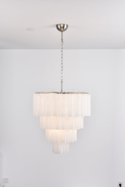 Serava Cascade Glass Chandelier - Elegant Design, Adjustable Height