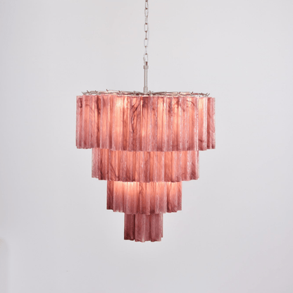 Serava Cascade Glass Chandelier - Elegant Design, Adjustable Height