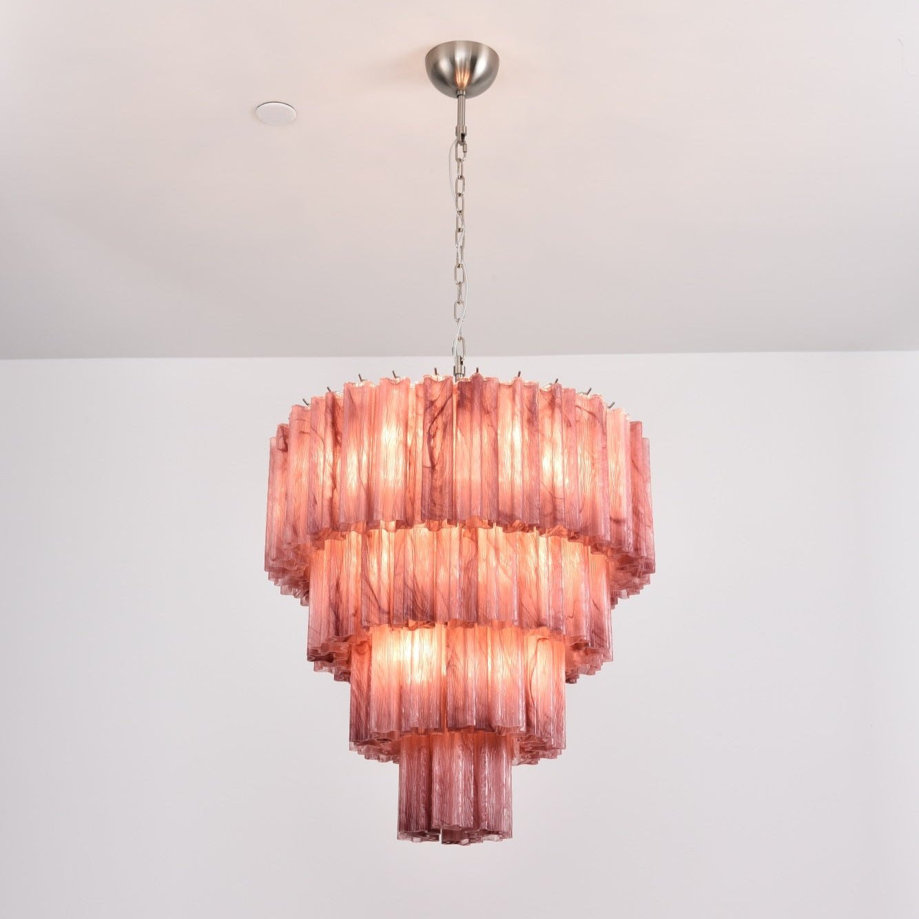 Serava Cascade Glass Chandelier - Elegant Design, Adjustable Height