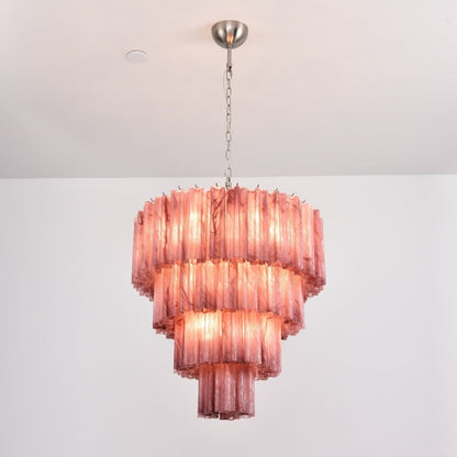Serava Cascade Glass Chandelier - Elegant Design, Adjustable Height