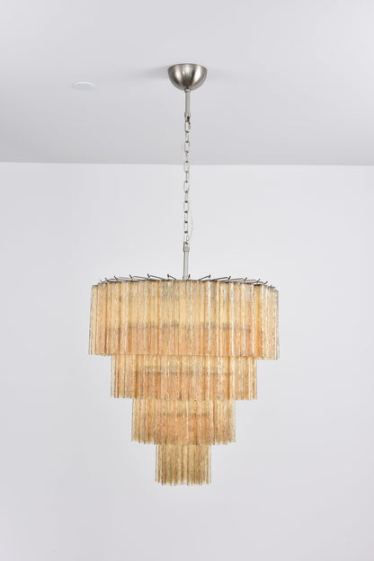 Serava Cascade Glass Chandelier - Elegant Design, Adjustable Height