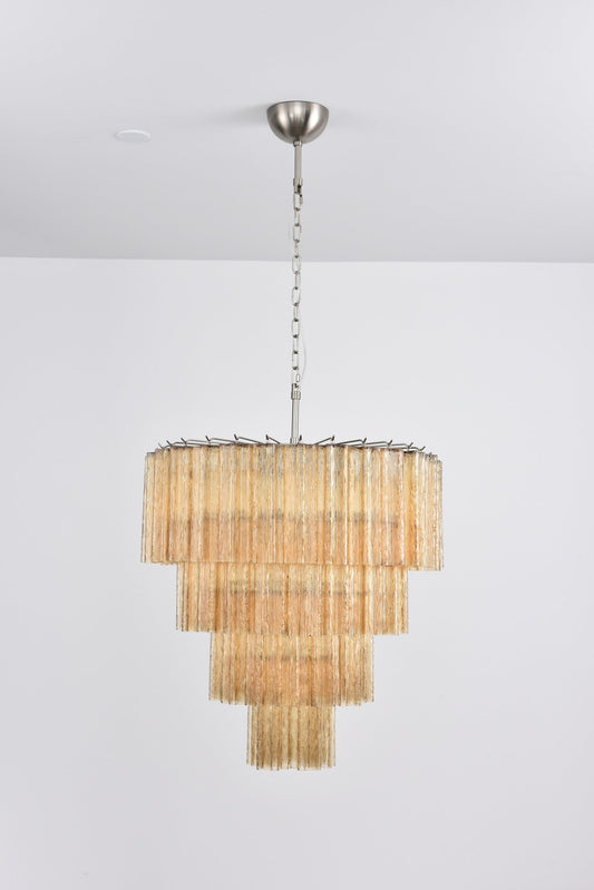Serava Cascade Glass Chandelier - Elegant Design, Adjustable Height