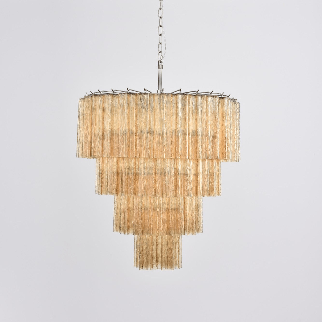 Serava Cascade Glass Chandelier - Elegant Design, Adjustable Height