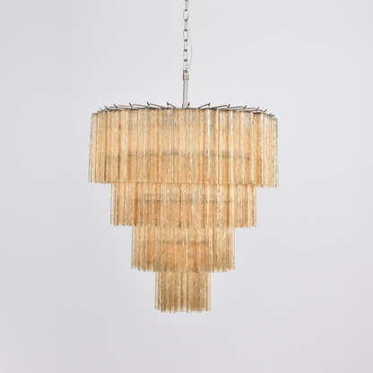 Serava Cascade Glass Chandelier - Elegant Design, Adjustable Height
