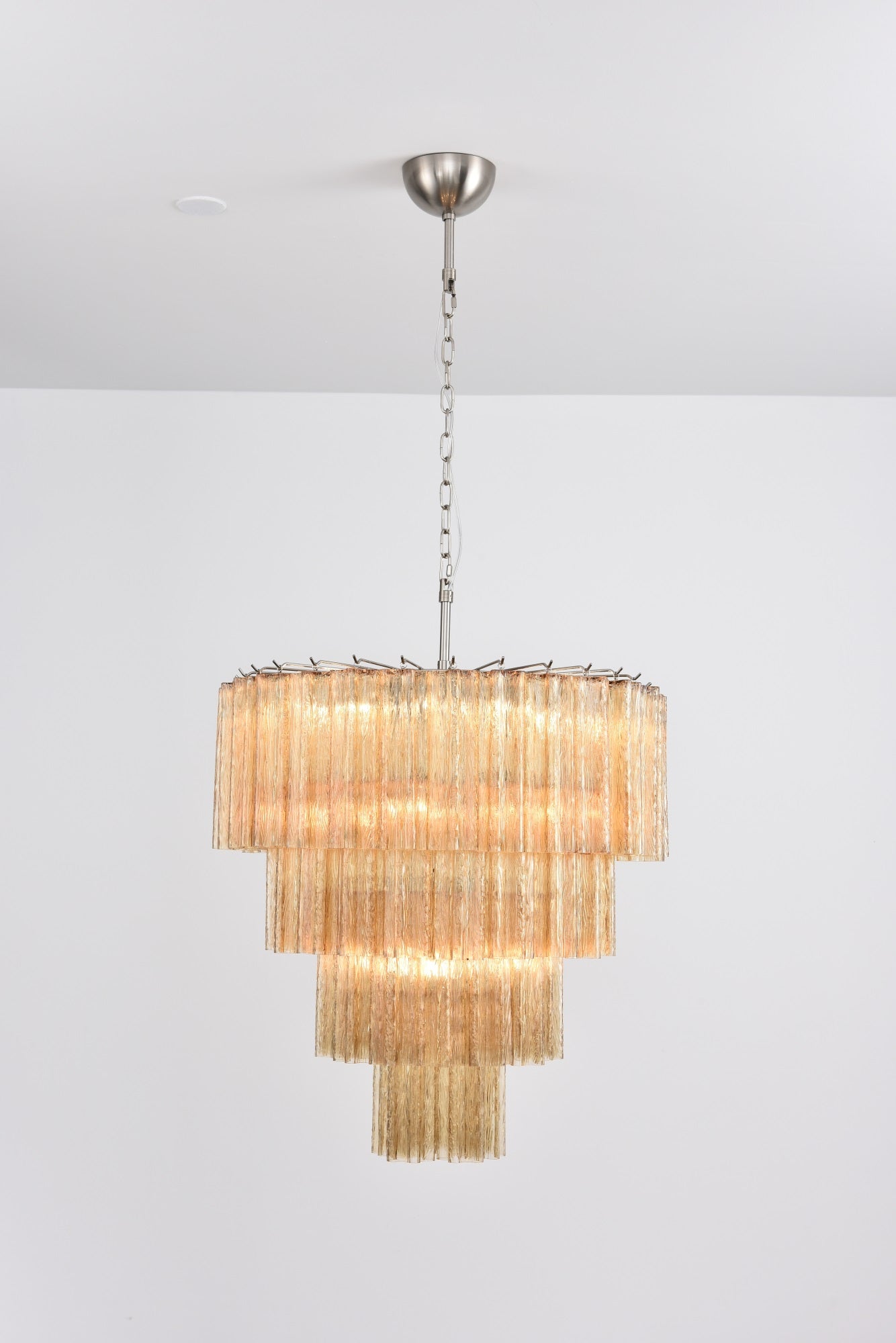 Serava Cascade Glass Chandelier - Elegant Design, Adjustable Height